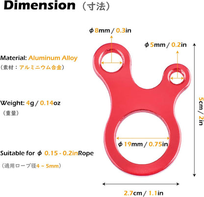 Guyline Cord Adjuster Rope Tensioner Tent Guy Line Paracord Tightener Loop Alien Aluminum Alloy for Camping Hiking